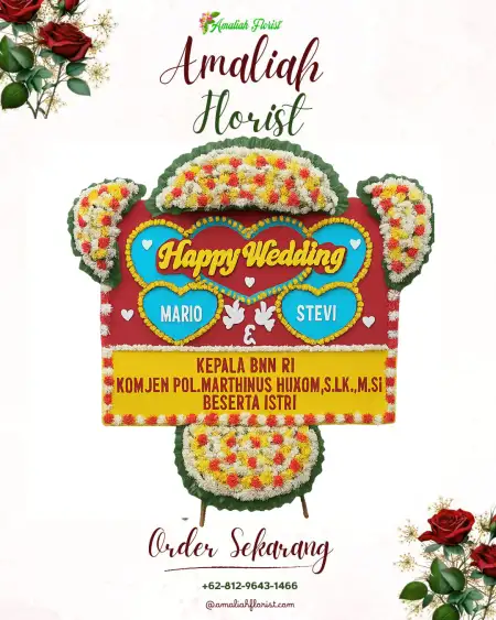 Papan Bunga Pernikahan Animha